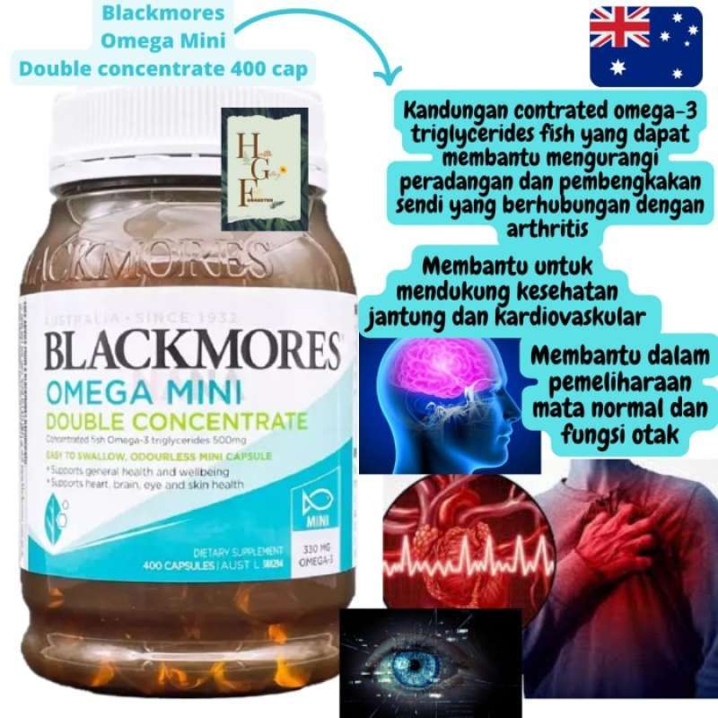 Promo blackmores omega mini double concentrate 400 capsules Diskon 33% ...