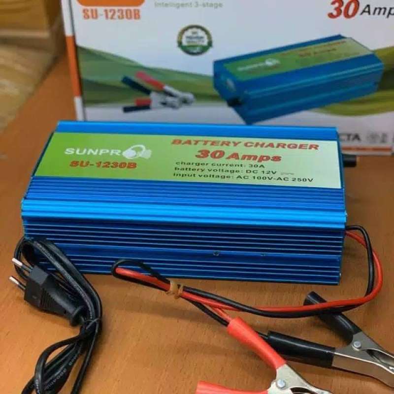 Promo CHARGER AKI 30 A SUNPRO SU-1230B ALAT CAS AKI 12V MOTOR DAN MOBIL