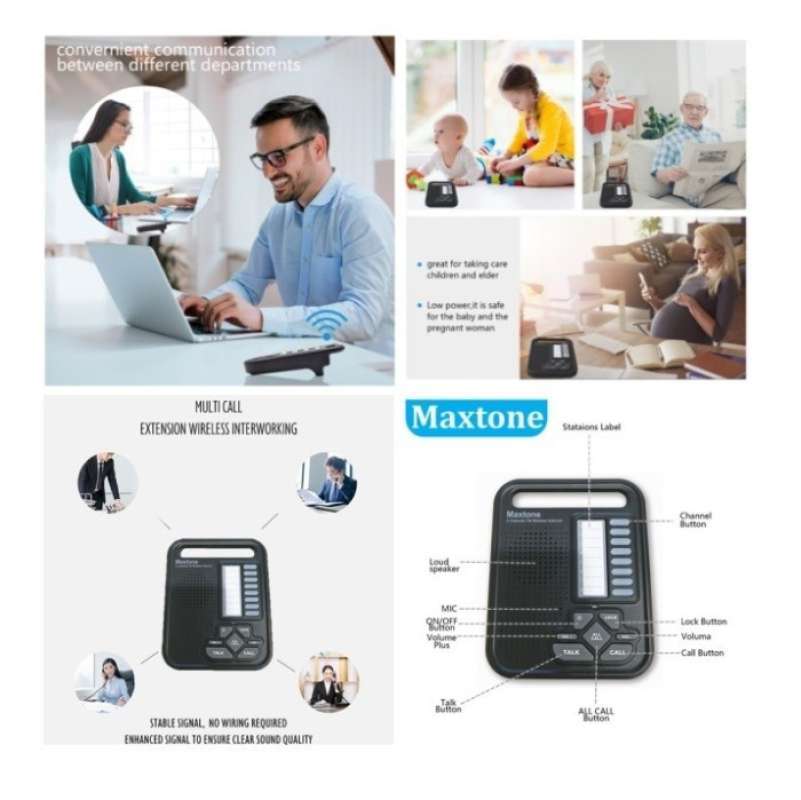 Promo Wireless Interkom 8ch Maxtone Sk1208 paket 3 Unit