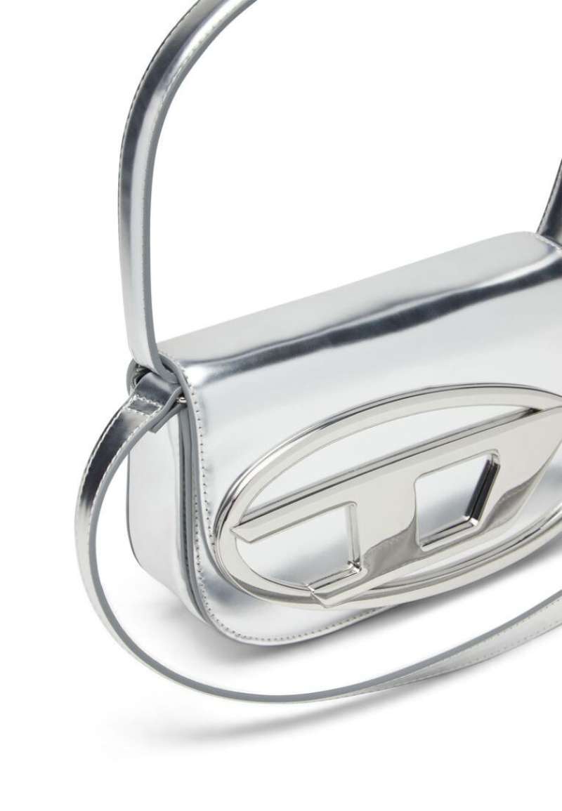 Jual Diesel 1dr Iconic Shoulder Bag In Mirrored Leather Silver Di