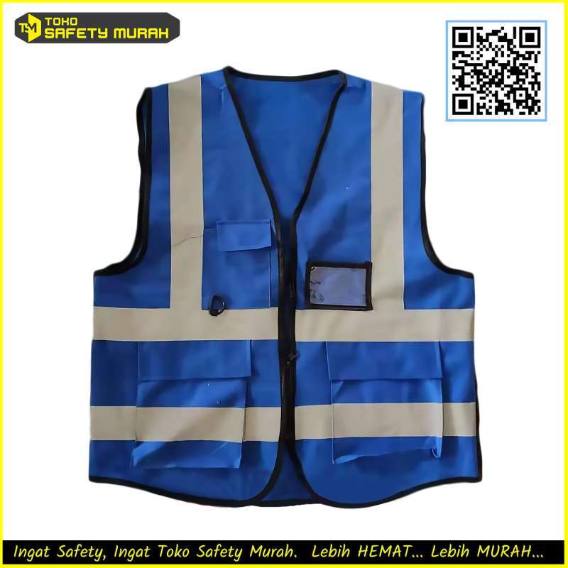 Jual Rompi Safety Vest Proyek Ada Kantong + Seleting Zipper + Reflective di Seller Toko Safety