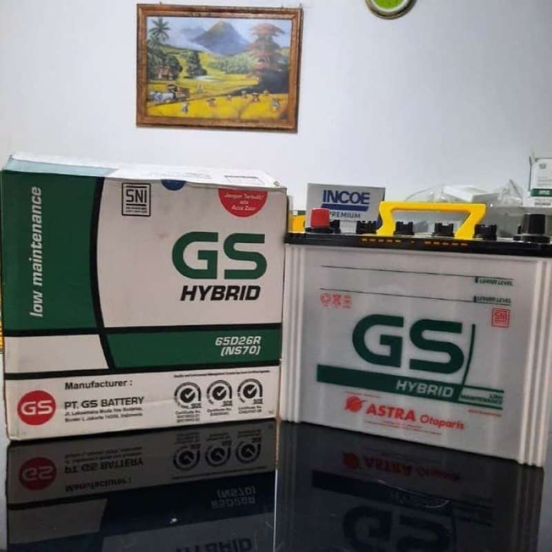 Promo Aki GS Hybrid NS70 ASTRA ORI Peugeot 504, 505, Proton Saga Diskon