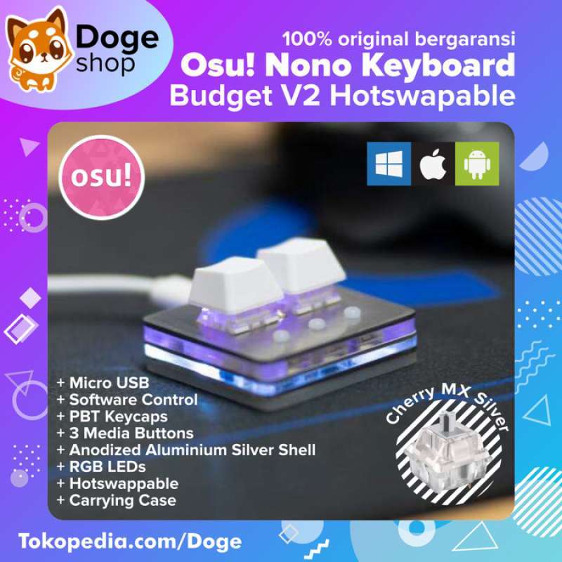 Promo Osu! Nono Keyboard Budget Edition V2 Mechanical Cherry Hot