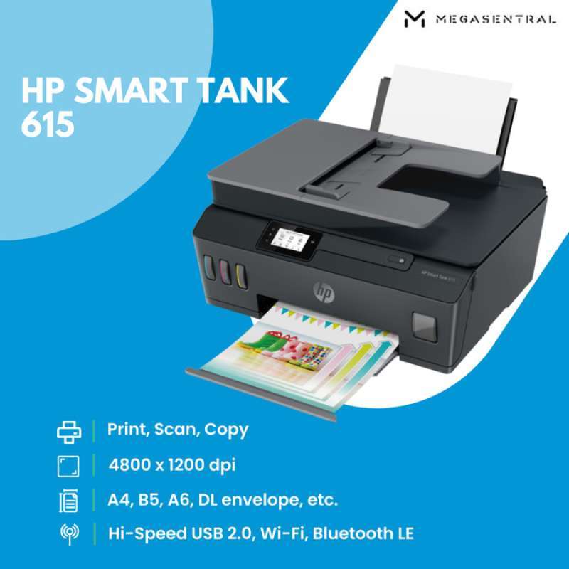Promo Printer HP Smart tank 615 ink tank print scan copy A4 fax ADF ...