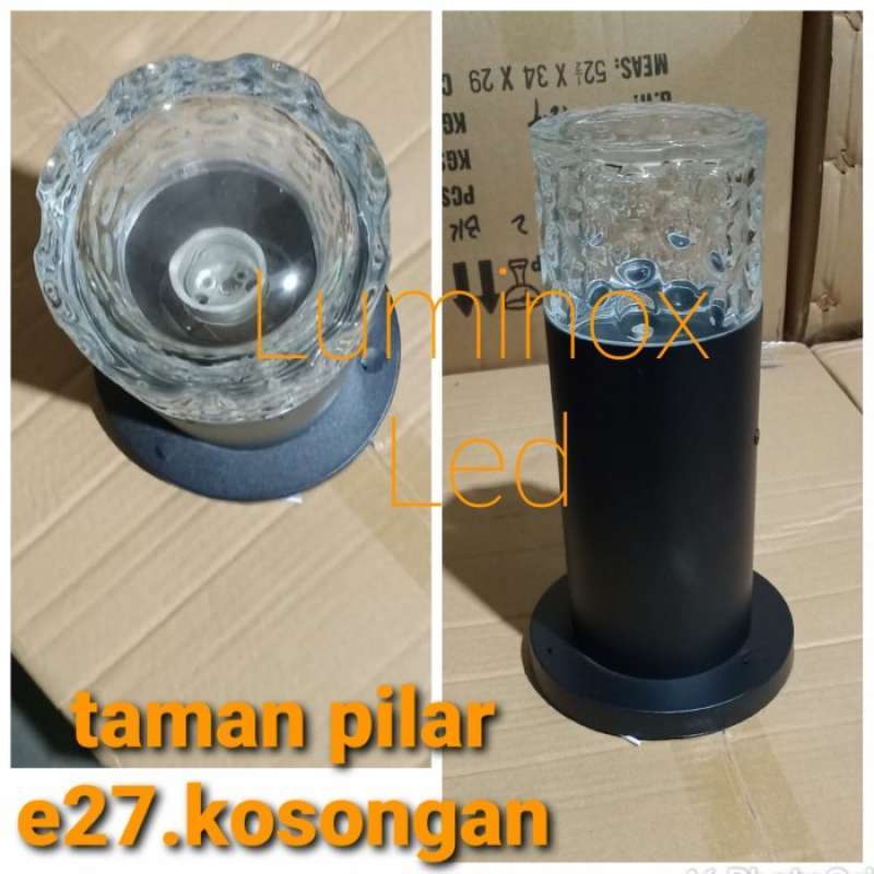 Promo lampu pagar pilar minimalis e27 hias taman outdoor e27 segi kotak