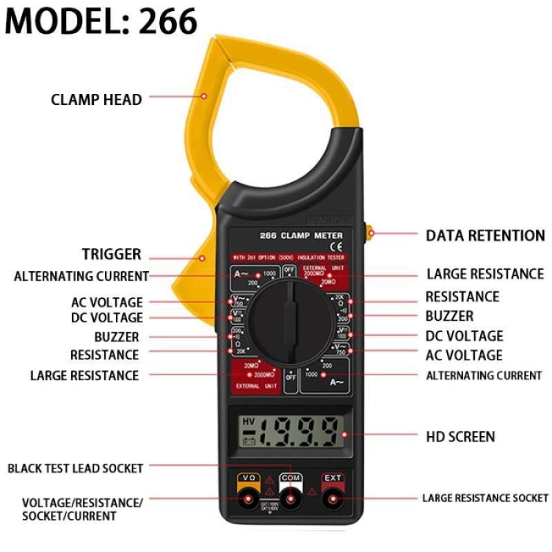 Promo Digital Clamp Multimeter Tang Ampere Alat Ukur Voltmeter Genggam ...