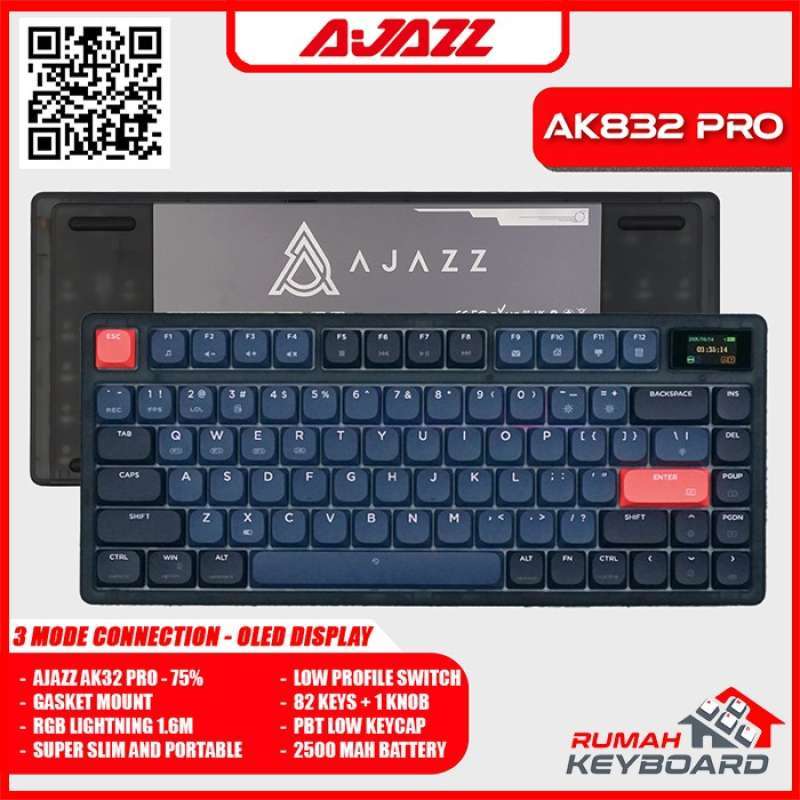 Promo Mechanical Keyboard - Ajazz Ak832 Pro - 75% - Low Profile - Oled ...