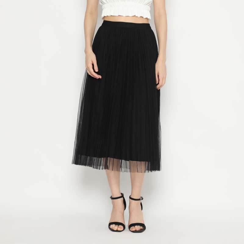 Promo Mineola Juillet Black Pleated Tulle Skirt Diskon 30% Di