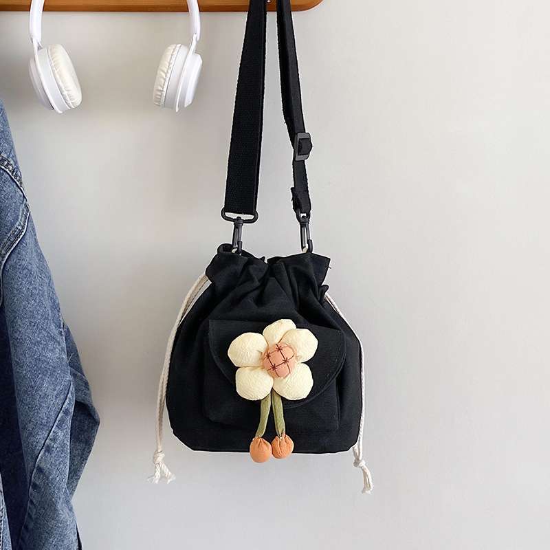 Narla Bag Tas Selempang Wanita Korean Flower Tali Serut Sling Bag Perempuan  Casual Trendy 33N