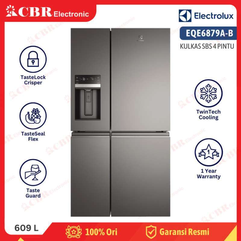 Jual Kulkas Electrolux Side By Side 4 Pintu Eqe6879ab / 609 L Di