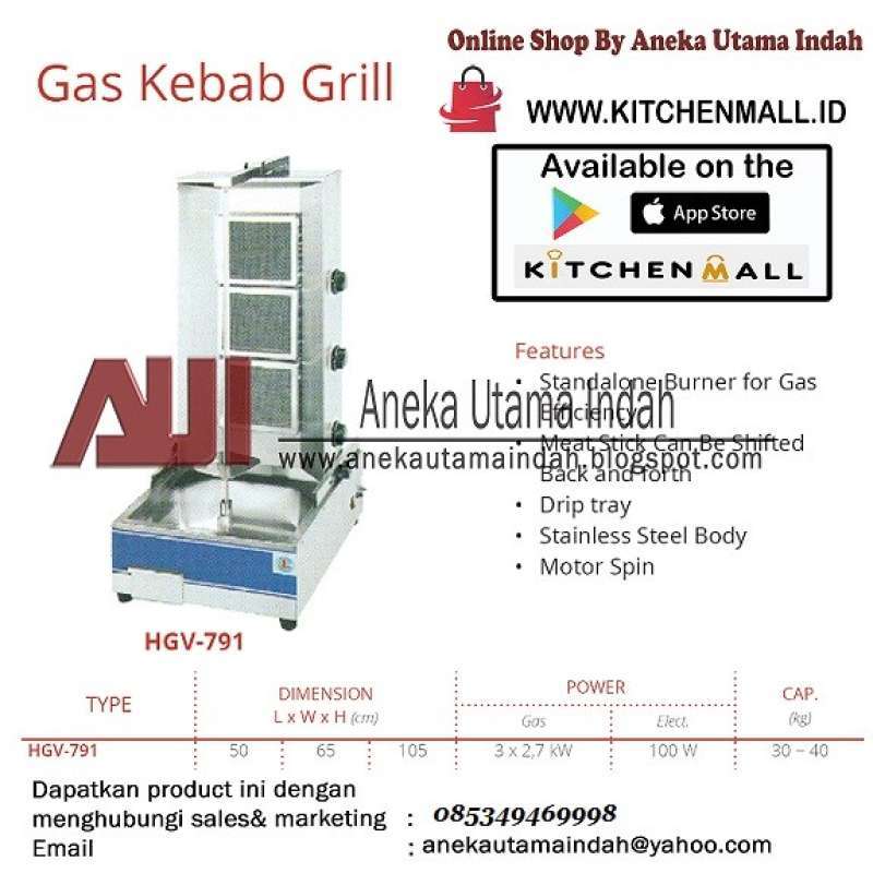 Promo Sale Hgv791 Automatic Kebab Grill (Mesin Kebab) / Gas Kebab