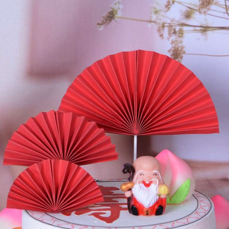 Jual Cake Topper Kipas set 2 Imlek Hiasan Tusukan Kue Tart Sincia Paper
