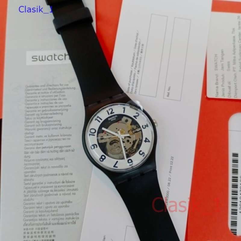 Jual Original 100%!! Jam Tangan Pria Swatch Skeleton Suob134 Black
