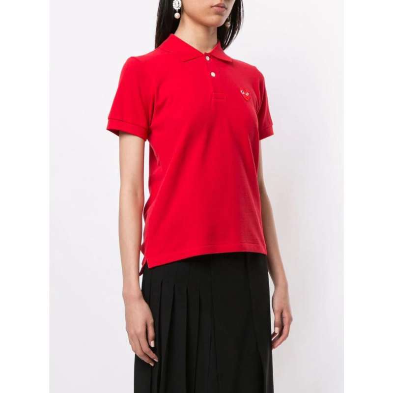 Tee Shirt Comme Des Garcons Women's Polo Shirt Double Red - Main Image