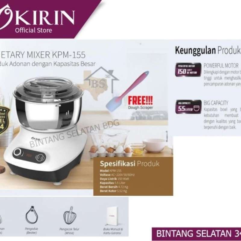 Jual Mixer roti kirin low watt 150 watt mixer kpm 155 5.5