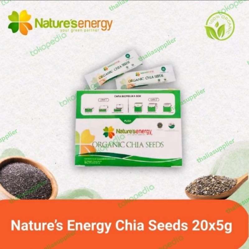 Jual Nature's Energy Chia Seeds Black Organic 5gr X 20 Sachet