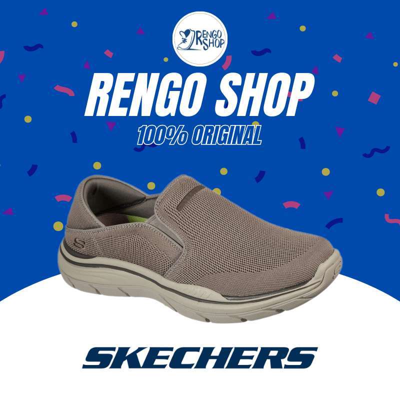 Ori Sepatu Slip On Pria Skechers Relaxed Fit Expected 2.0 204365 TPE