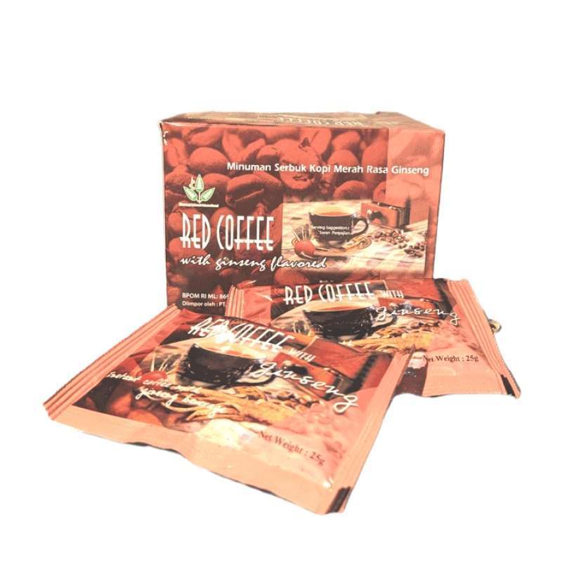 Promo Kopi Kesehatan Red Coffe Mix With Ginseng 12 Sachet