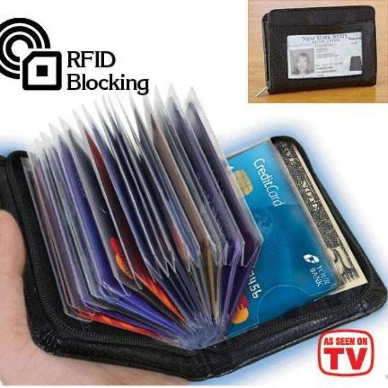 Promo Lock Wallet Dompet Kartu Kredit Secure Rfid Blocking 789 Backdrop
