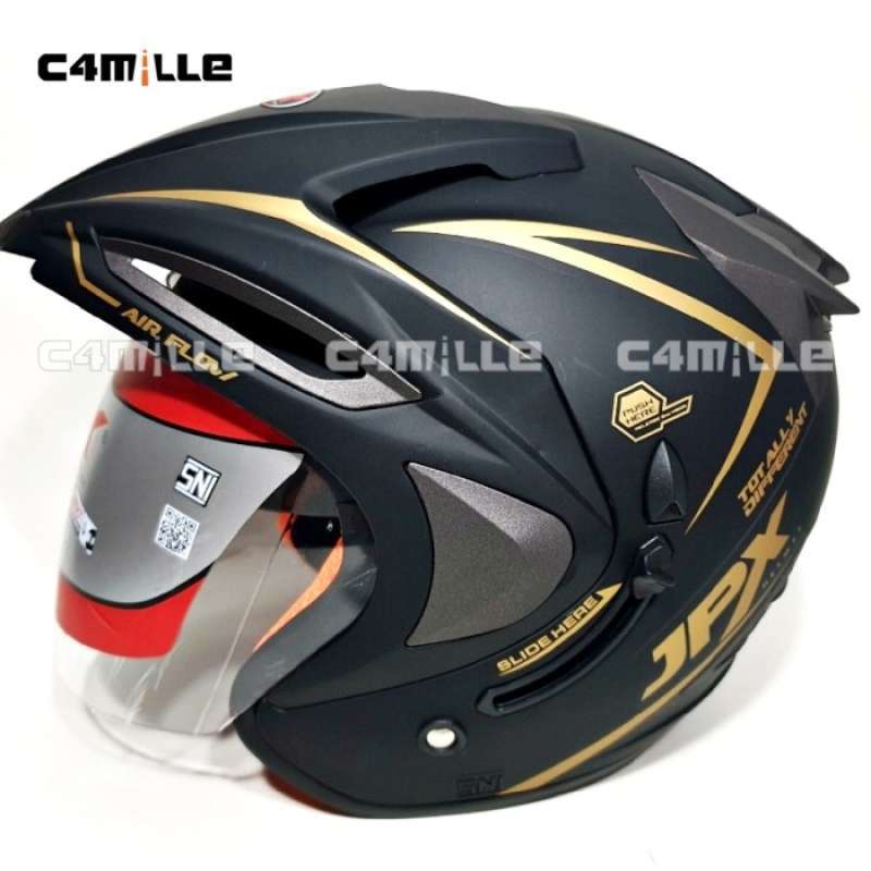 Promo Helm Solid Polos Double Visor Half Face Terbaik Diskon 25 Di