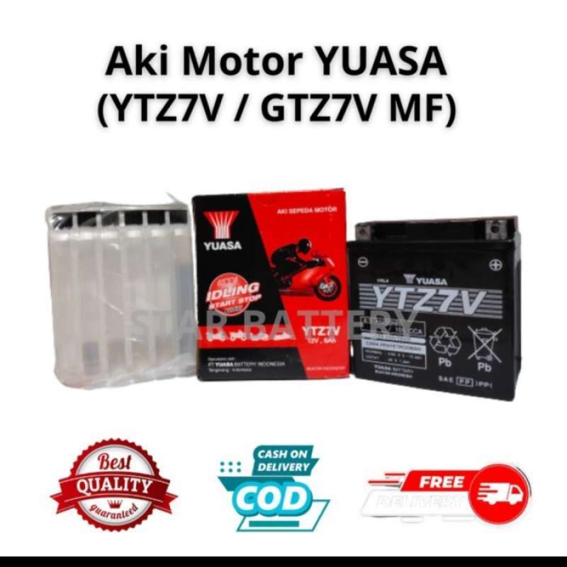 Promo Aki Nmax Aerox155 Old Lexi, Yuasa Ytz7v 12v, Harga Terbaik