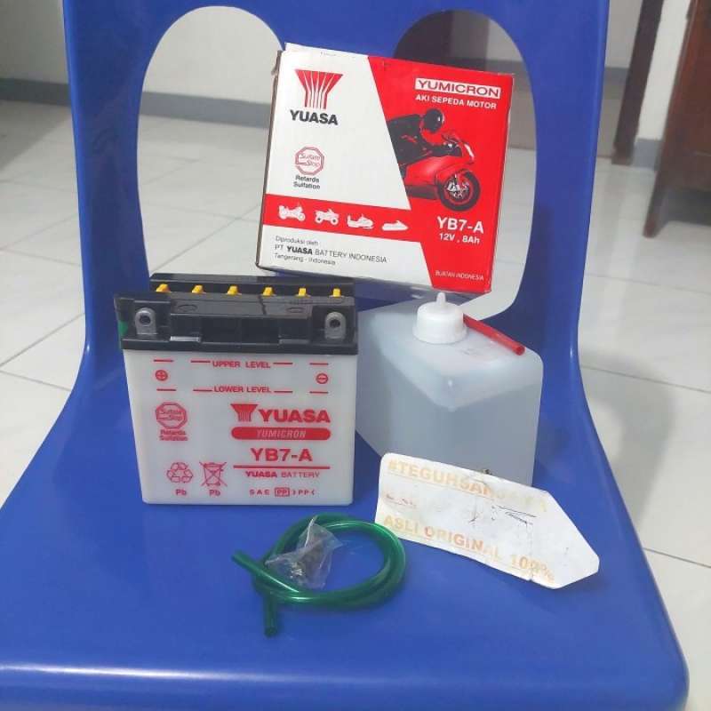 Promo Aki Accu Basah Yb7a Yb7-a 12v , 8ah Thunder 125 Asli Original