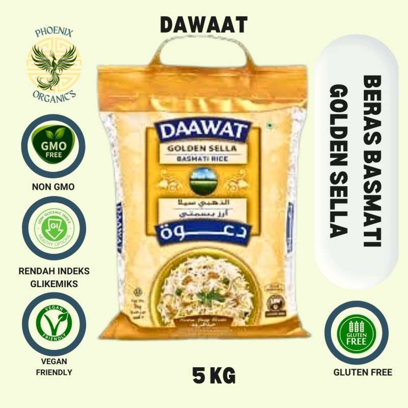 Jual Beras Basmati Dawaat Golden Sella, Rendah Indeks Glikemiks, Cocok
