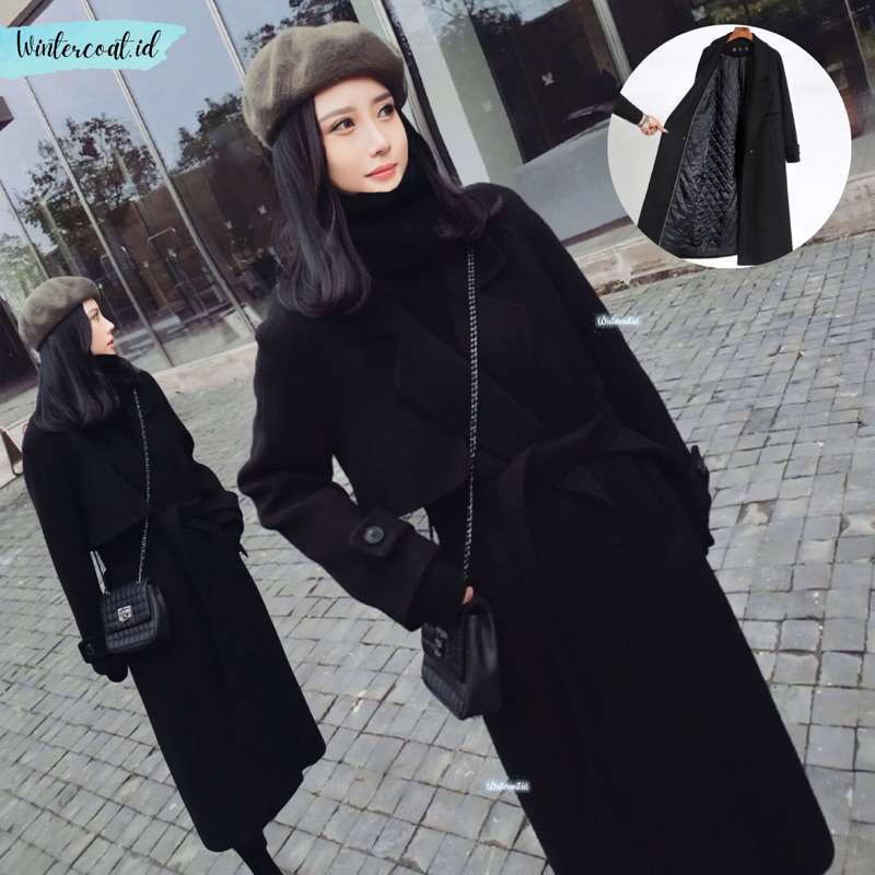GST Wool coat long premium import salma big size oversized mantel panjang  jacket wanita jaket cewek woman winter autumn