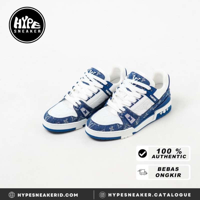 Jual Sepatu Louis Vuitton Trainer Monogram Blue White Sneaker 100 Original Di Seller Hypesneaker.idn Official Store Hypesneaker.id Kota Semarang Blibli
