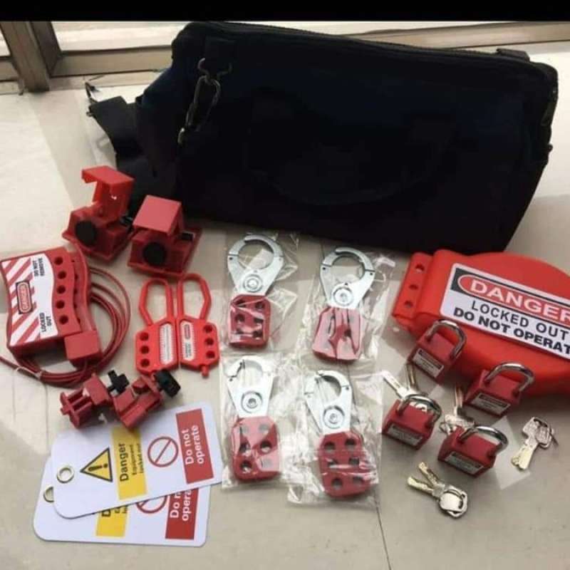Promo Commercial Lockout Tagout Kit With Locks, Breaker Lock Outs