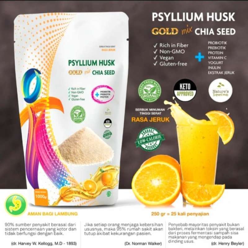 Is Seed + Clay A Good Brand Promo Psyllium Husk Powder + Chia Seed+ Vit C + Prebiotik 250 Gram