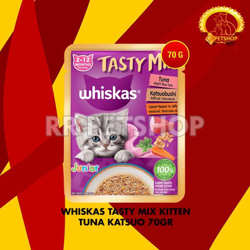 Promo Whiskas Tasty Mix Kitten Wet Food Makanan Anak Kucing Pouch