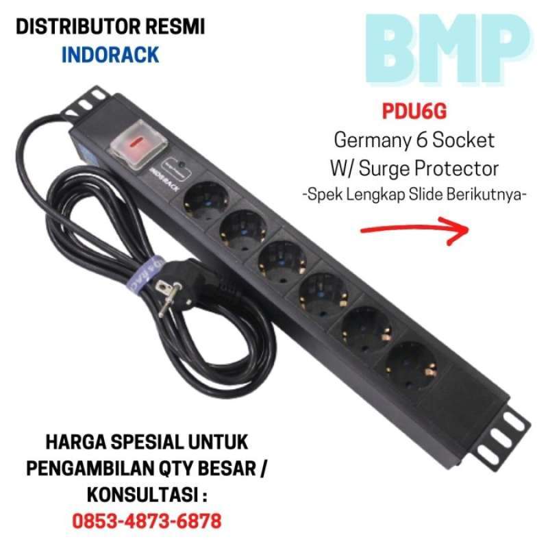 Jual Indorack Pdu 6 Socket Rack Server Colokan Indo / C13-c14 / Multi ...