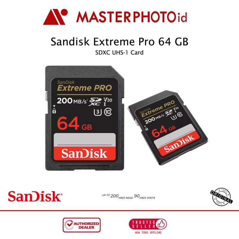 Memory Sandisk SDXC Extreme Pro 64GB UHS-I 200MB/s