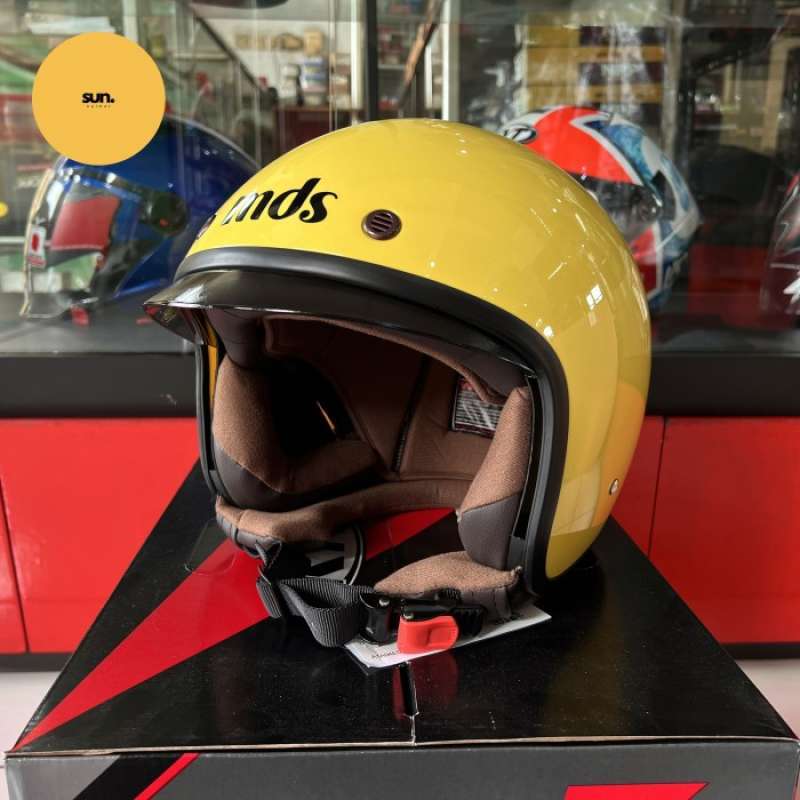 Jual Helm Half Face Jadul Retro Mds Magnum Lemon Yellow Solid Gloss