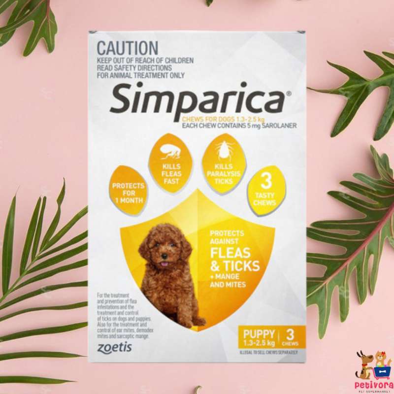 Jual Simparica Obat Kutu/demodex/scabies Anjing Dog Flea Tick Chews Per ...