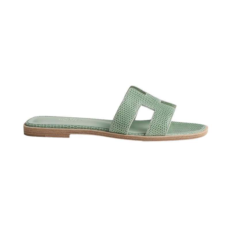 Jual Hermès Oran Sandals Brillant Vert Jade Lizard Di Seller Voila