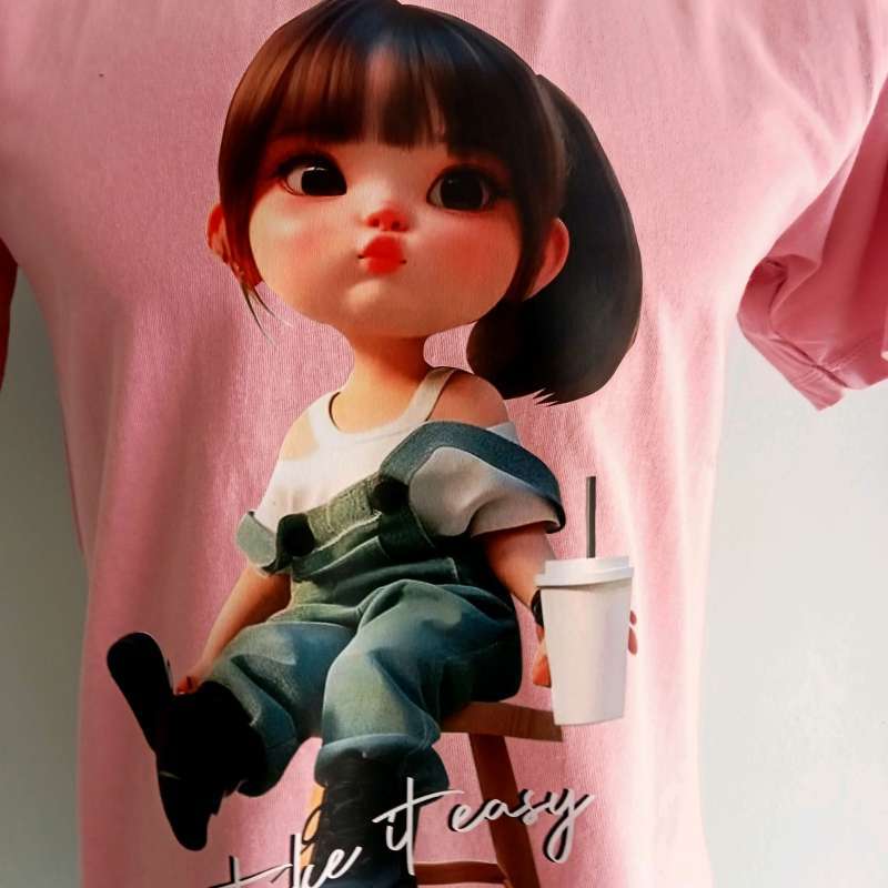 Jual Kaos Anak Perempuan Gemoy Pink Usia 2-12th Xxl Di Seller