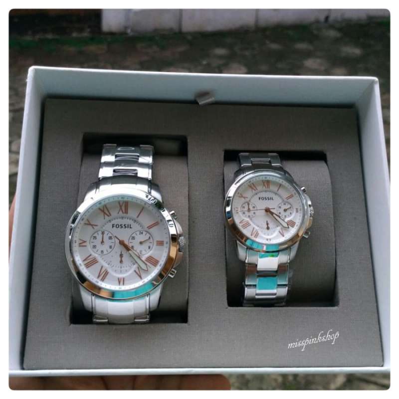 Fossil BQ2180SET Original couple watch silver stainless