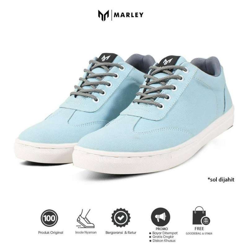 Sepatu Sneakers Casual Pria Outdoor Kets Kerja Azura 37 Warna Biru Bahan  Kulit Sintetis