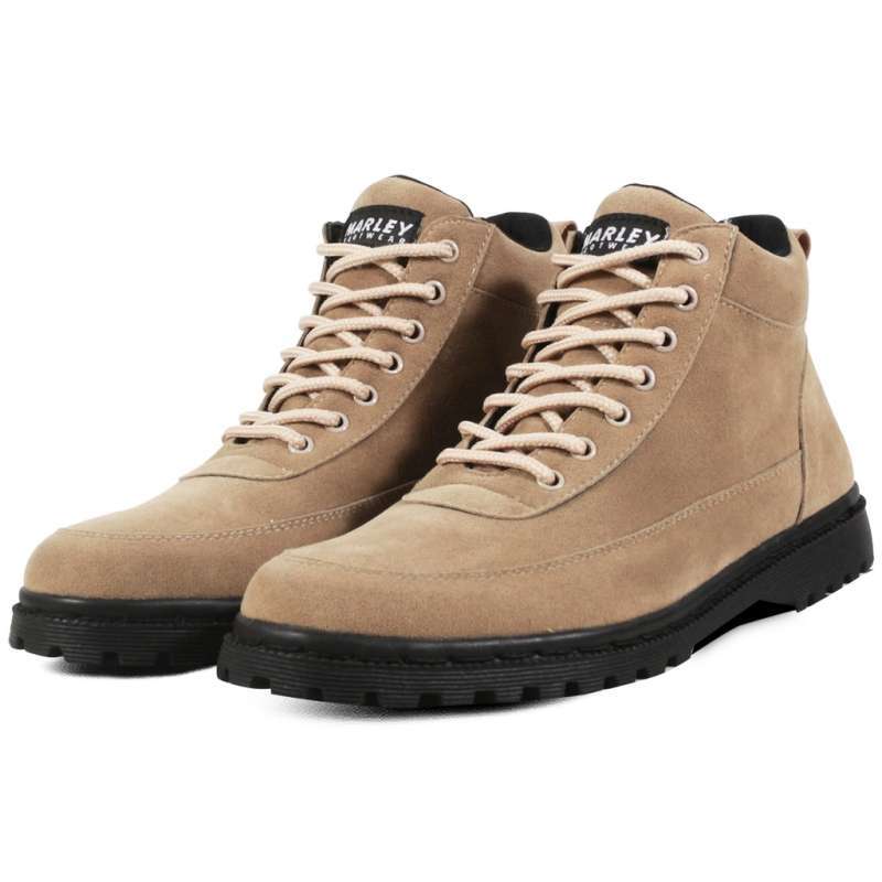 Sepatu Boots Wanita Outdoor Semi Boots Milla 06 Warna Krem Bahan Suede