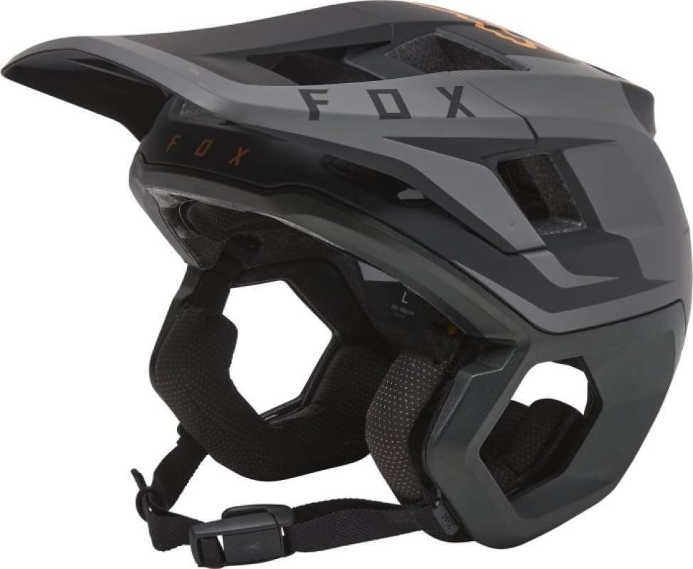 FOX Racing Dropframe PRO Helmet Sideswipe, CE| Black/Gold