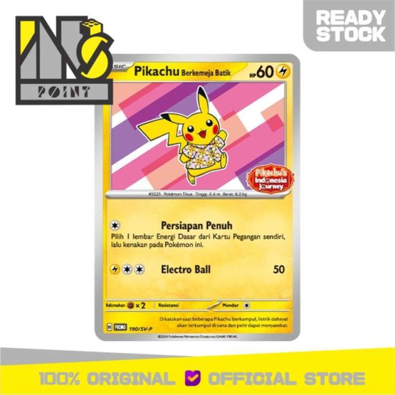 Jual Pokemon Tcg Indonesia - Pikachu Berkemeja Batik Flower Di