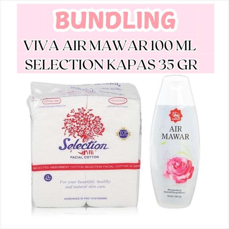 Jual [bundling] Viva Air Mawar 100ml + Kapas Selection Facial Cotton ...