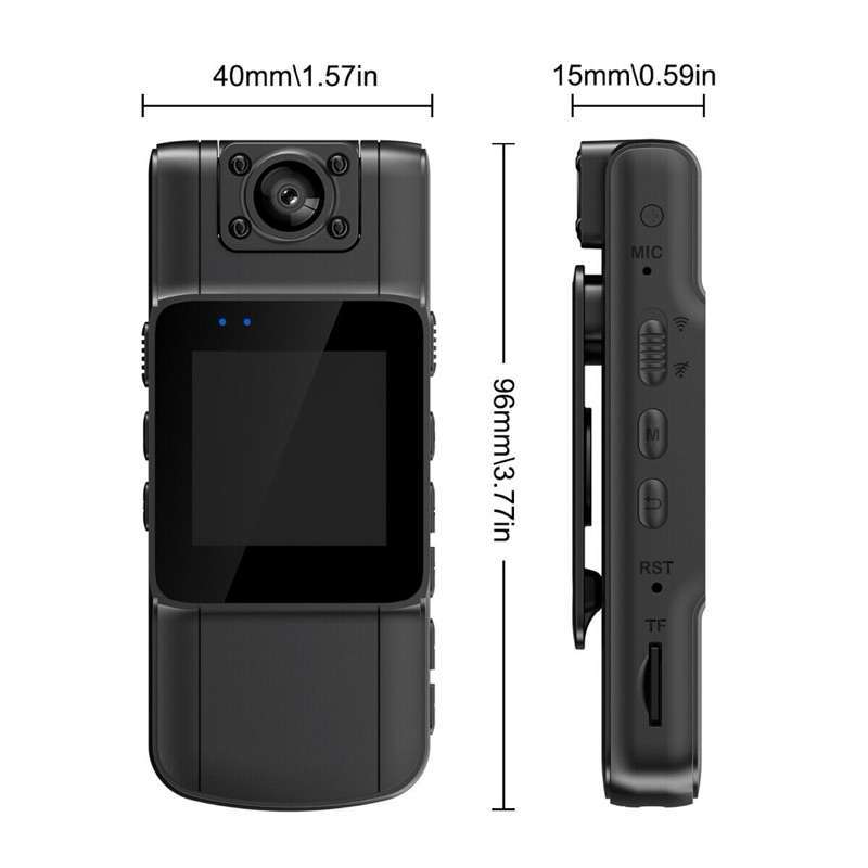 Camera Pieton Mini Caméra Corporelle 1080P, Objectif Rotatif à 180 °, Détection De Mini Caméra Corporelle Portable