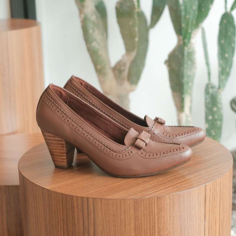 Shoeka Ratika Heels Iratan 7cm Cognac