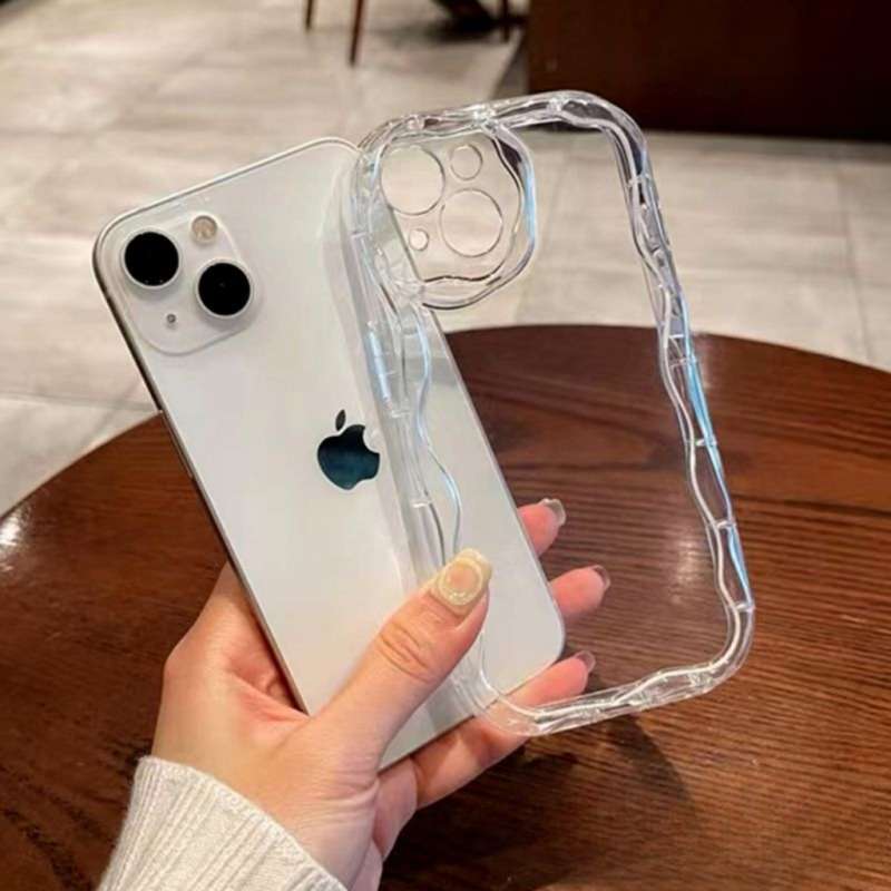 SOFTCASE SILIKON MELTING WAVY CLEAR BENING FOR IPONE 7+ 8+ X XS XR 11  12 13 14 PRO MAX