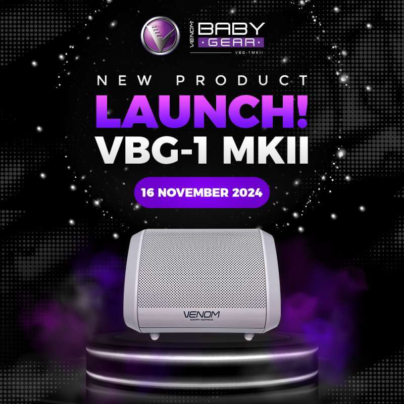 Venom Baby Gear VBG1 MKII Bluetooth Speaker Kecil Berukuran, Suara Menggelegar, Mode Stereo dan IPX6. Cocok untuk Aktivitas Outdoor