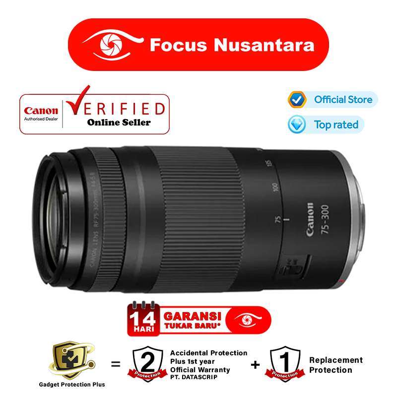 FOCUS NUSANTARA Canon RF 75-300mm Lens RF 75-300 mm Lensa  Kamera GARANSI RESMI