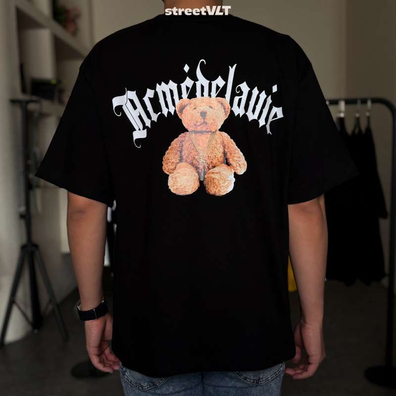 Jual Adlv Gold Chain Bear Doll Short Sleeve T-shirt Acme De